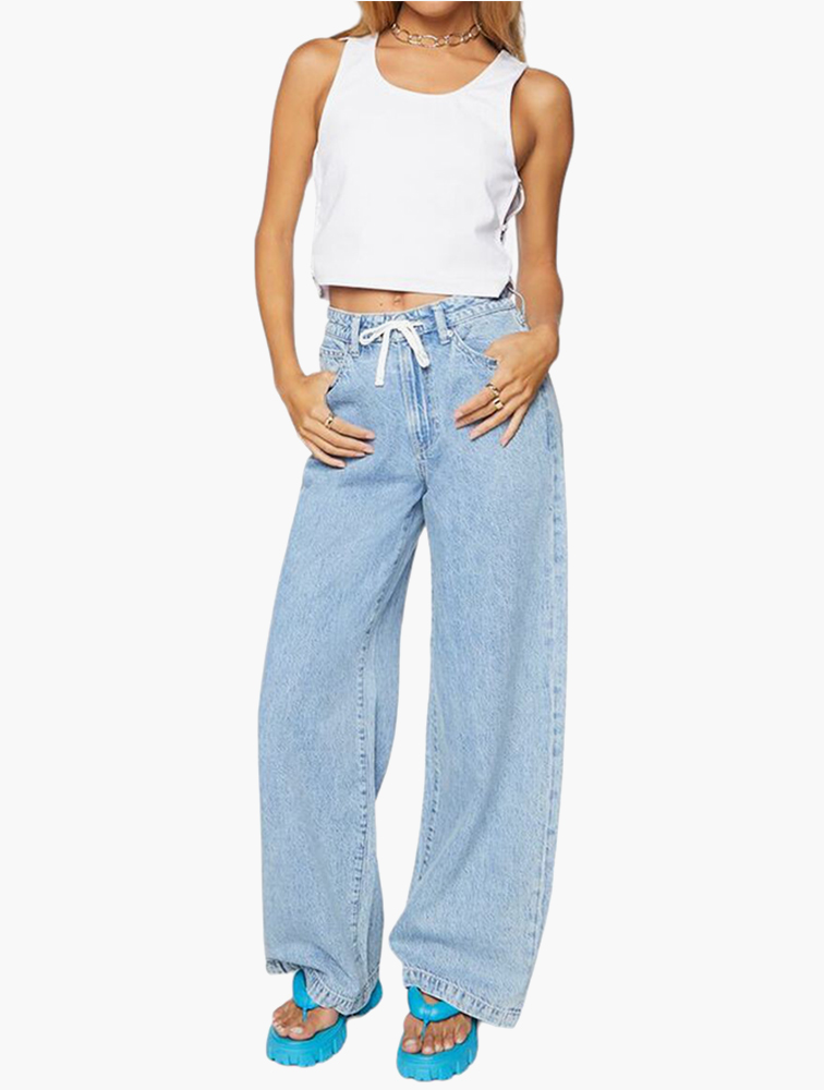 MyRunway | Shop Forever 21 Curve Light Denim Wide Leg